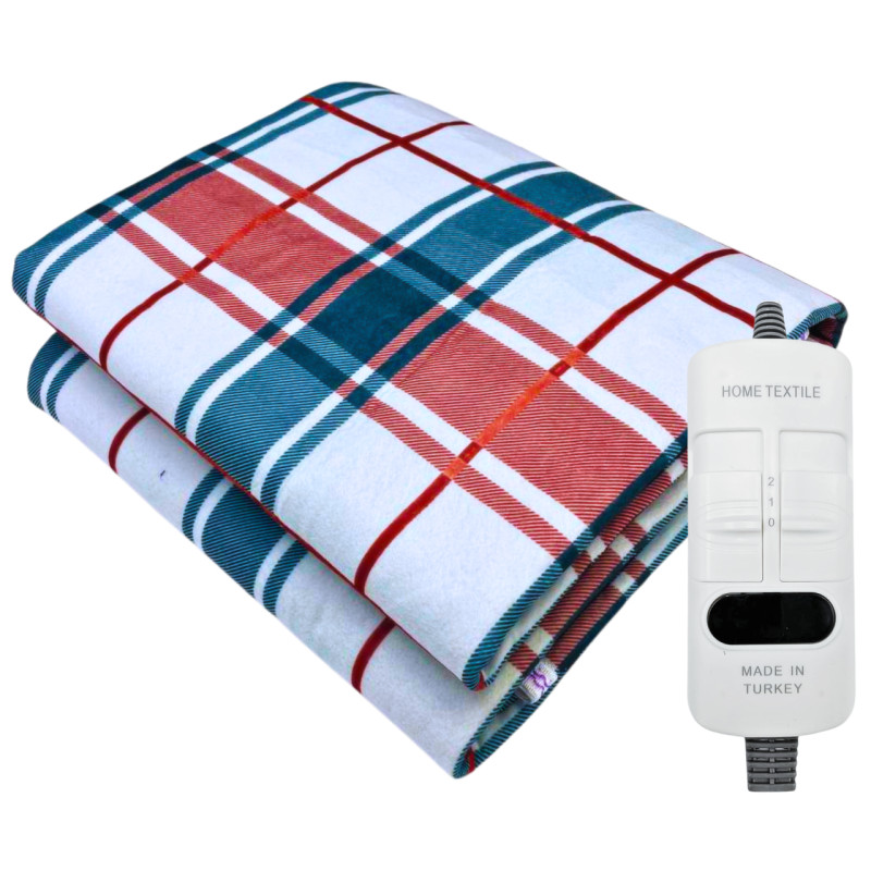 Електричне простирадло Electric blanket двозонне в бязевому чохлі 140х160 см, 2 р. гарантії, Туреччина