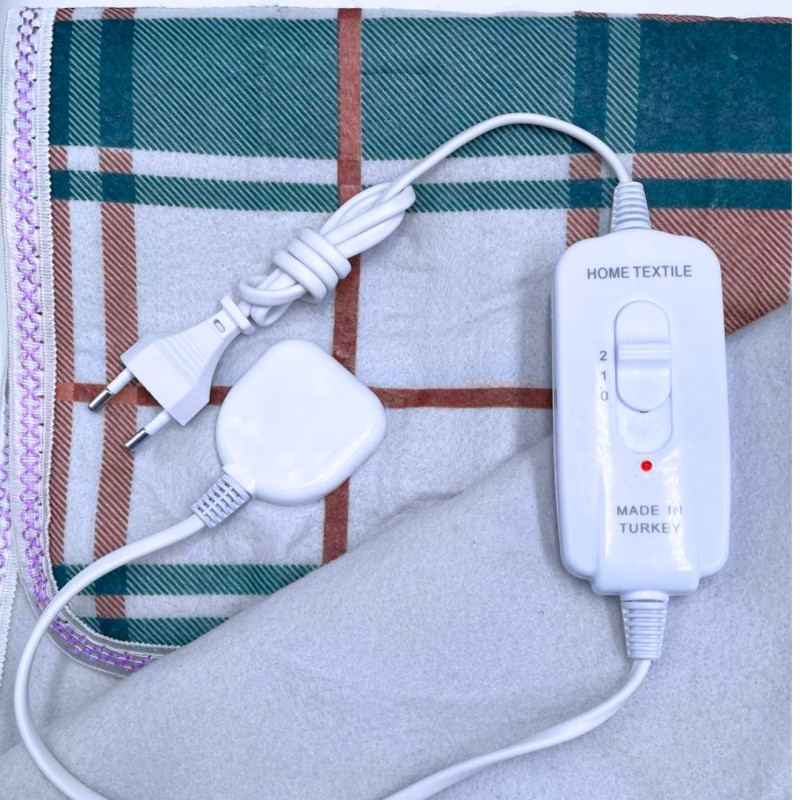 Електричне простирадло з підігрівом односпальне Electric blanket, 75х150 см, 2 роки гарантії, Туреччина