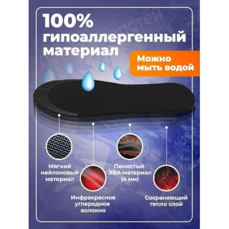 Устілки з підігрівом провідні USB від Power Bank, Китай, нагрів до 60С, 1 місяць ГАРАНТІЇ Жіночий